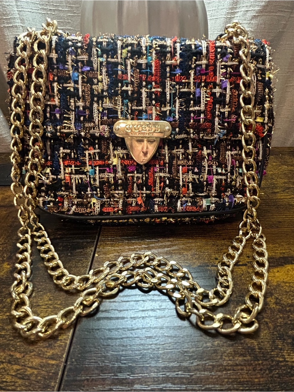 GUESS Multicolor Tweed Bouclé Crossbody Mini Bag - NWOT